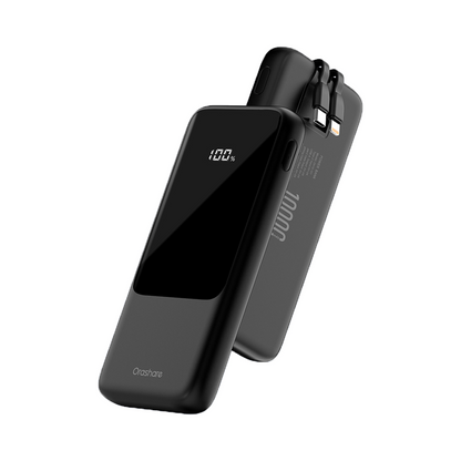 Orashare OH10 10000mAh Slim Power Bank with Built-in Cables