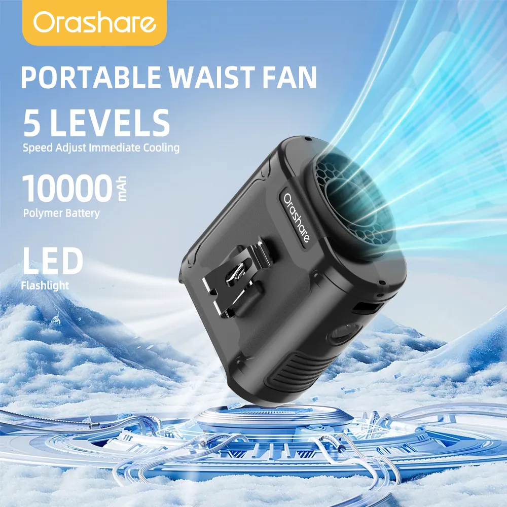 Orashare K50 Portable Waist Fan – Powerful Cooling, Hands-Free Comfort
