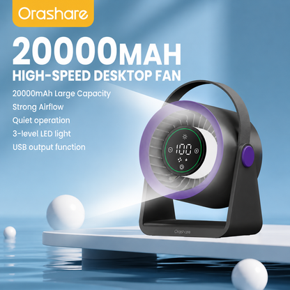 Orashare DF03L Max 20,000mAh High-Speed Desk Fan