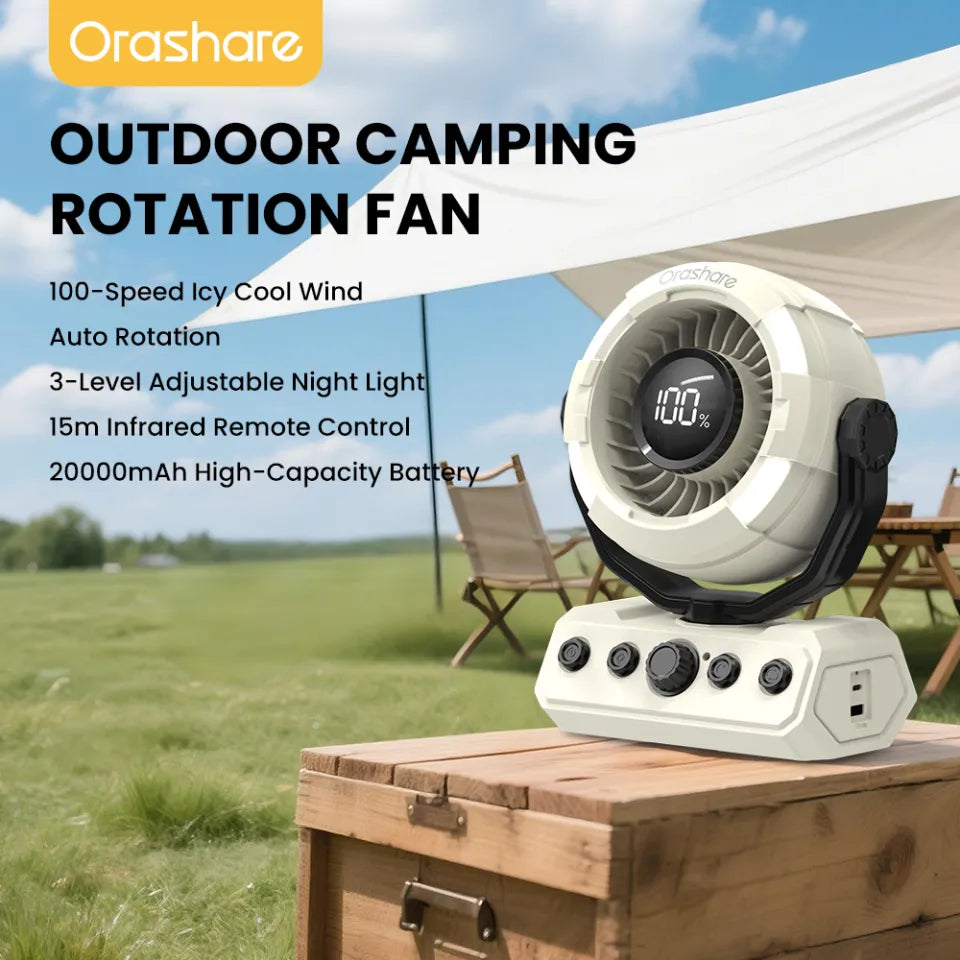 Orashare DF09 20000mAh Rechargeable Camping Fan